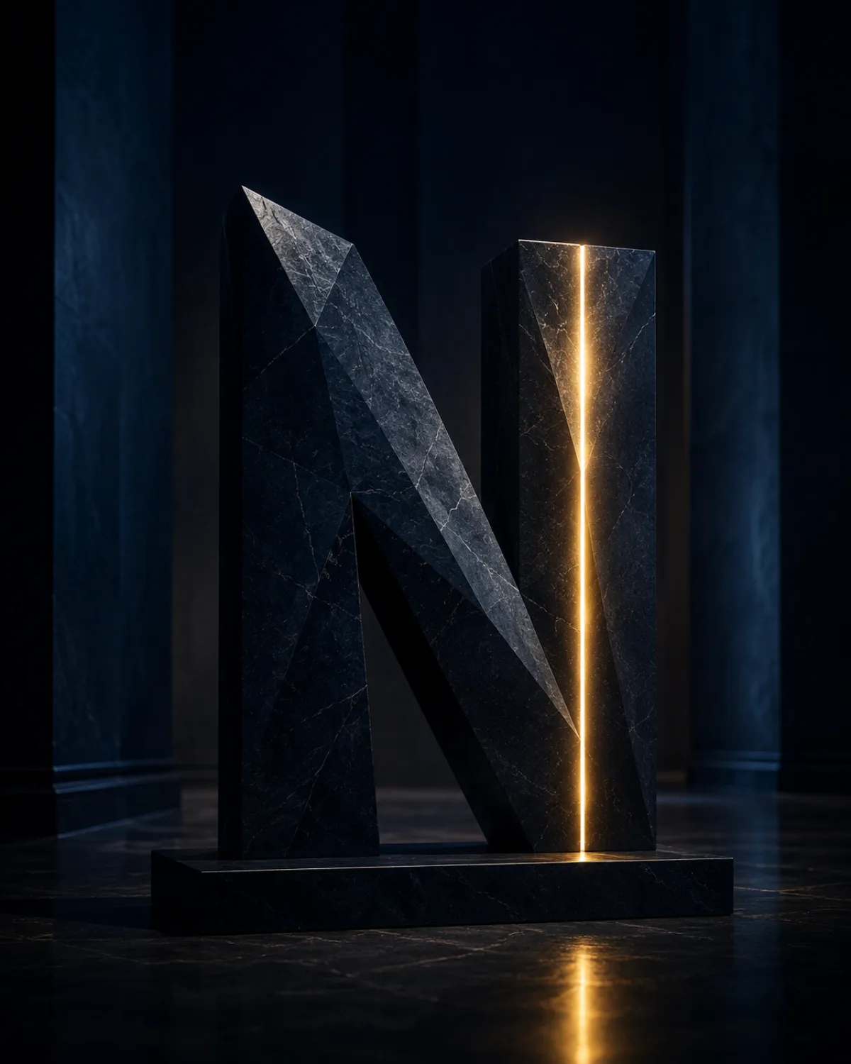 Sculpture du monogramme Nobilior, encre et or